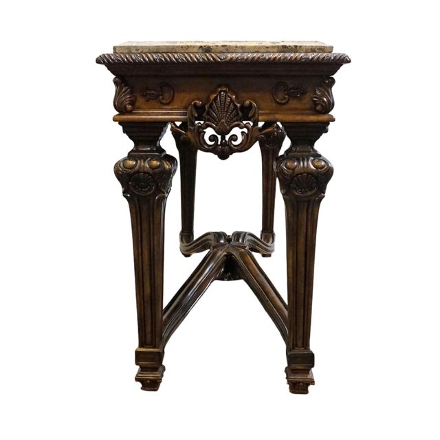 Brown Ashley Furniture Casa Mollino Mediterranean Old World Style 54" Console Table - Dark Brown Finish W. Granite Top T953-4 For Sale - Image 8 of 9