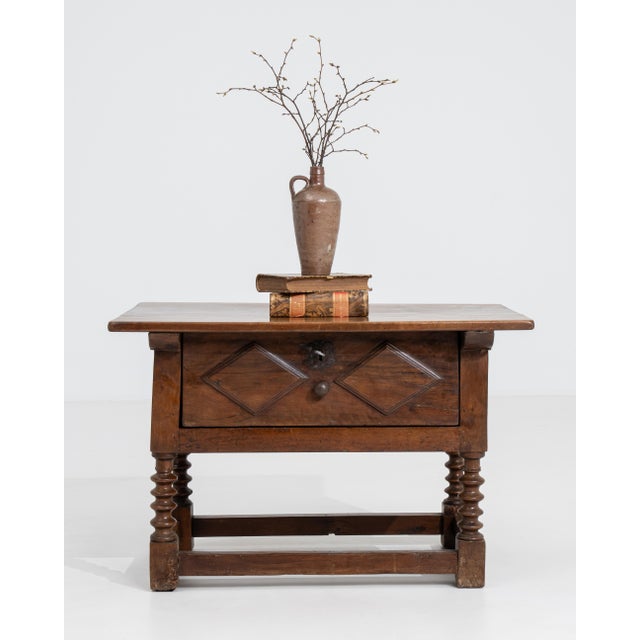 19th Century Spanish Colonial Side Table With Single Drawer For Sale - Image 14 of 17