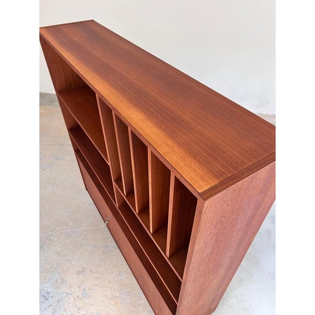 Teak Bookcase with Fold-Out Compartment, Denmark For Sale - Image 5 of 11
