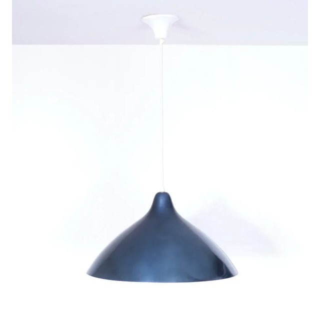 Petrol Blue Pendant Lamp by Lisa Johansson Pape for Orno, 1950s For Sale - Image 4 of 7