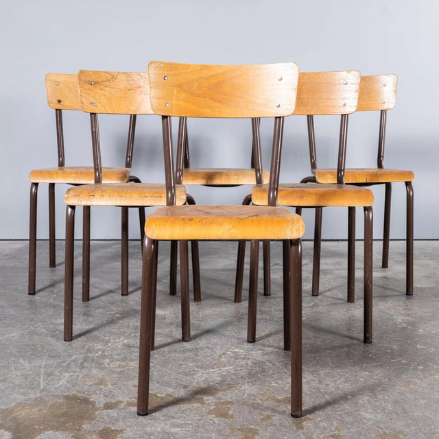 1960s Vintage French Stacking Dining Chairs, 1950s, Set of 4 For Sale - Image 5 of 13