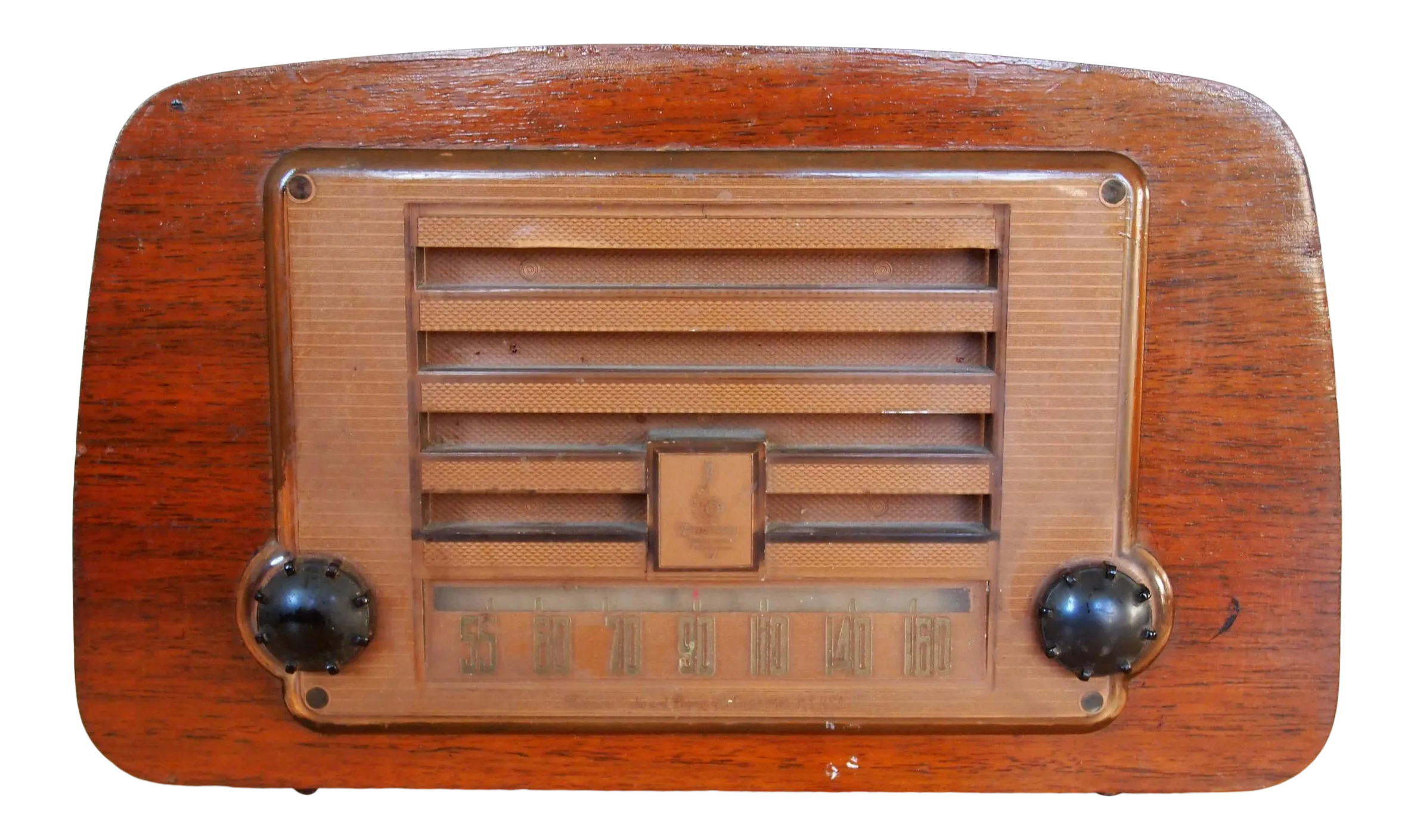 Vintage Eames Emerson 588a Radio, Walnut Bent Plywood, Mid-Century