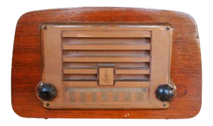Vintage Eames Emerson 588a Radio, Walnut Bent Plywood, Mid-Century Modern, Retro Mad Men Era