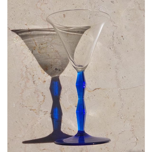Blue Collector's Glasses attributed to Joseph Hoffman and Venini, 1920s, Set of 2 For Sale - Image 8 of 11