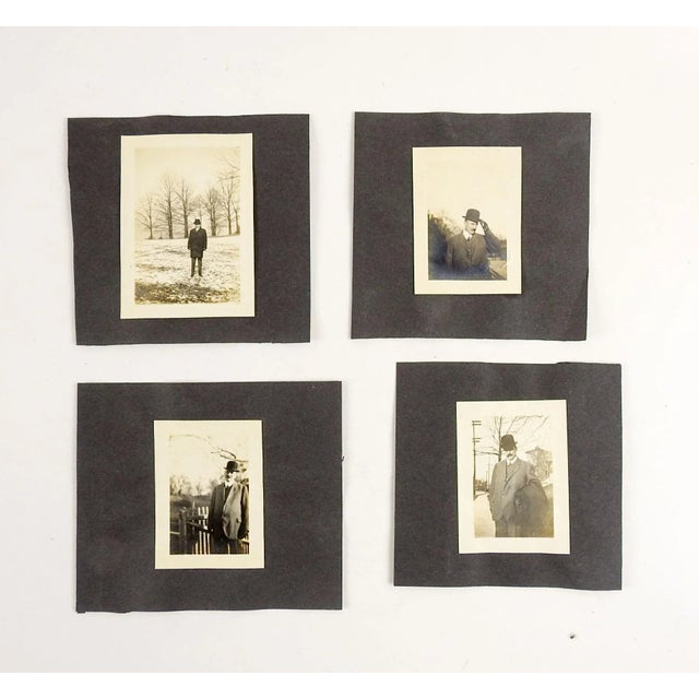 Early 20th Century A Man & His Hat Photographs - Set of 10 For Sale - Image 4 of 5