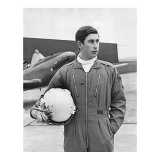 Vintage Prince Charles Aviation Military Photograph For Sale