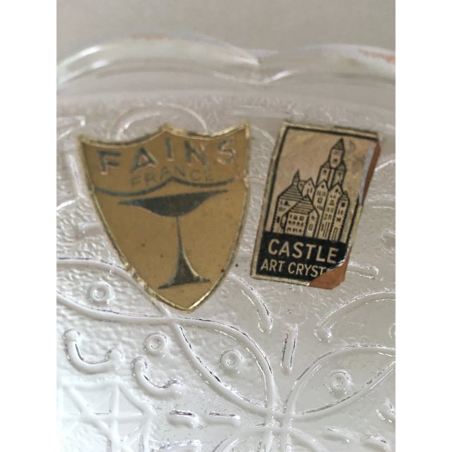 Transparent Castle Art Crystal Fains France Compote For Sale - Image 8 of 9