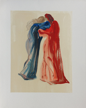 Salvador Dali, Dante et Béatrice, Etching