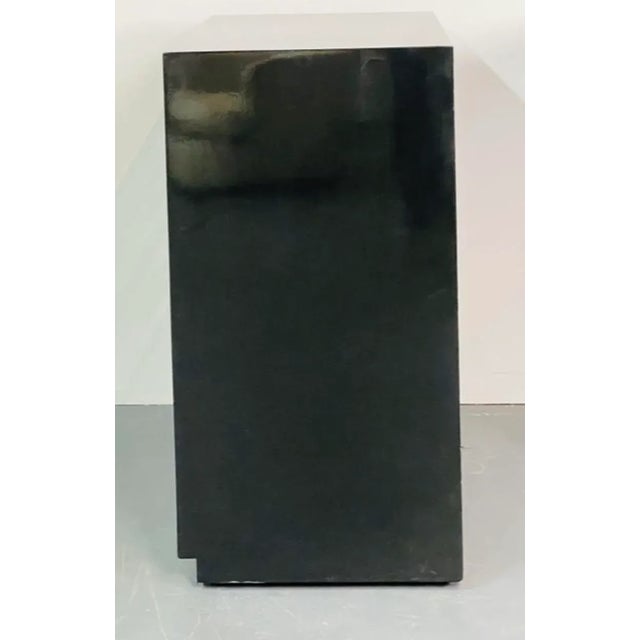 Pair of Mid Century Modern Ebony Lacquered Chests, Dressers, Brass, American For Sale In New York - Image 6 of 11