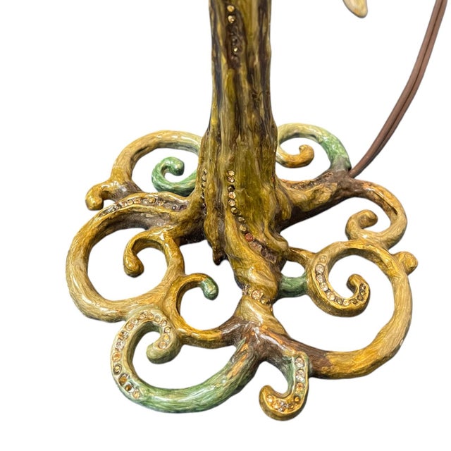 2007 Jay Strongwater Swarovski Crystal Enamel Bird Lamp, Signed For Sale In Chicago - Image 6 of 14
