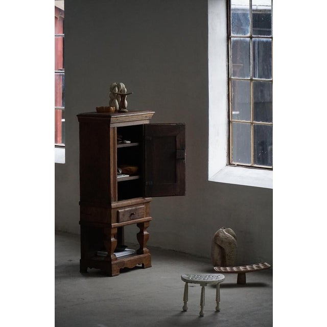 French Baroque Rustic Oak Cabinet with Paneled Door, Mid-19th Century For Sale - Image 15 of 18