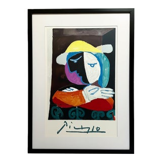 “Femme Au Balcon“ After Pablo Picasso 1983 Stone Lithograph From the Collection of Marina Picasso For Sale