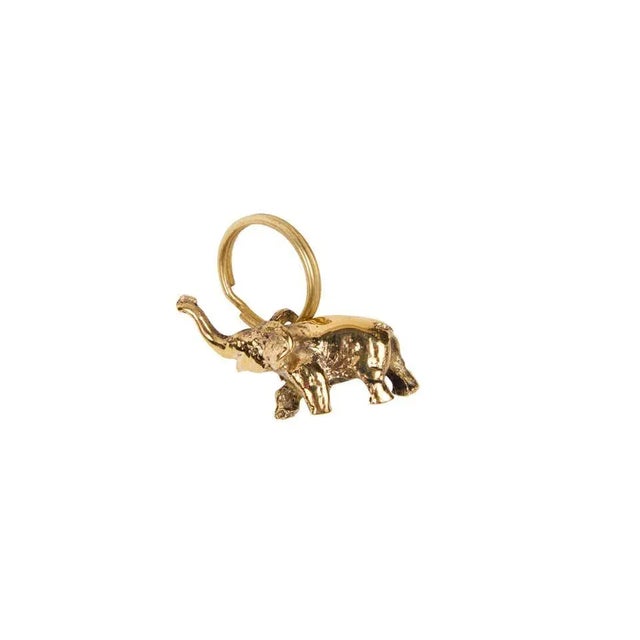 Carl Auböck model #5607 'Elephant' brass figurine keyring. Designed in the 1950s, this incredibly refined and sculptural...