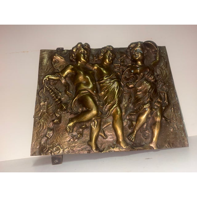 Antique Bronze Plaque with Cherubs, 1900 For Sale - Image 4 of 10