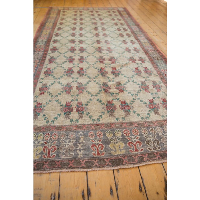 Ivory Vintage Distressed Oushak Rug Runner - 5'1" X 10'10" For Sale - Image 8 of 10