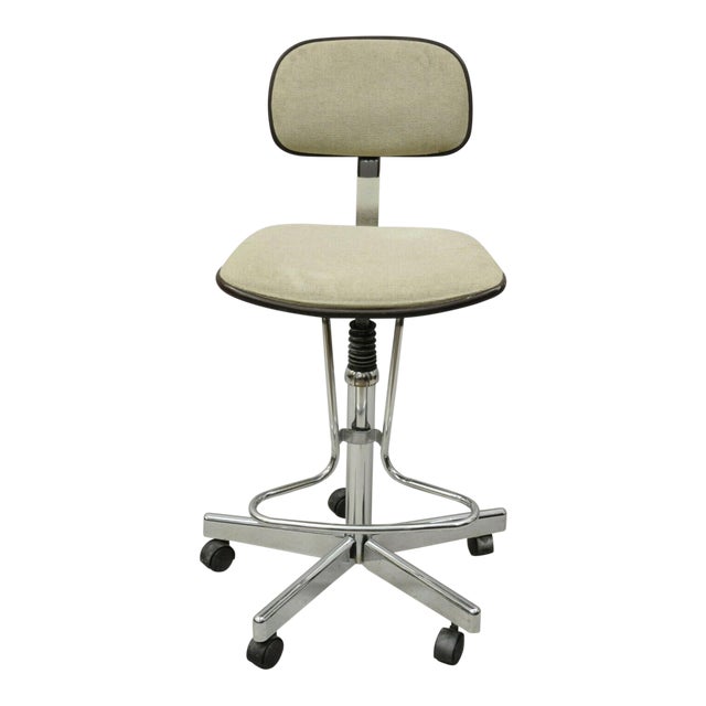 20th Century Industrial Northfield Metal Drafting Artist Work Stool