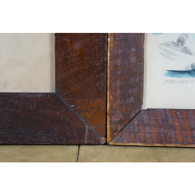 Early 20th Century Antique Currier & Ives Nautical Maritime Clipper Ship Lithographs Mahogany Frames, Set of Two For Sale - Image 11 of 12