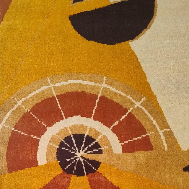 1950s Constructivist Mechanical Futuristic Rug, France, 1950s For Sale - Image 5 of 12