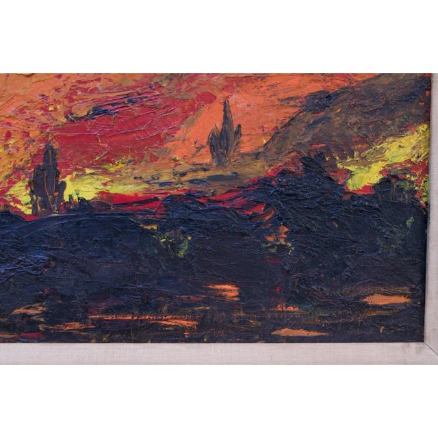 1960s Dorothy Funk Desert Landscape Oil on Canvas For Sale - Image 4 of 9