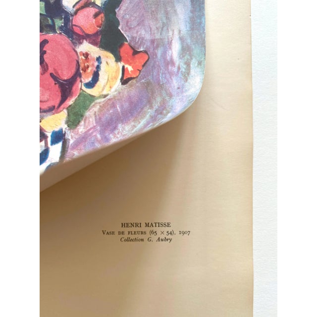 Printmaking Materials Henri Matisse Vintage 1948 Fauvism Limited Edition French Fine Art Lithograph Print " Vase De Fleurs " 1907 For Sale - Image 7 of 11