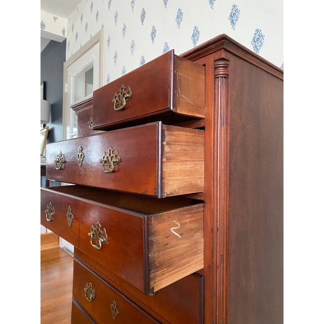 Antique Late 1700s New York Chippendale Mahogany Tall Chest For Sale - Image 13 of 14