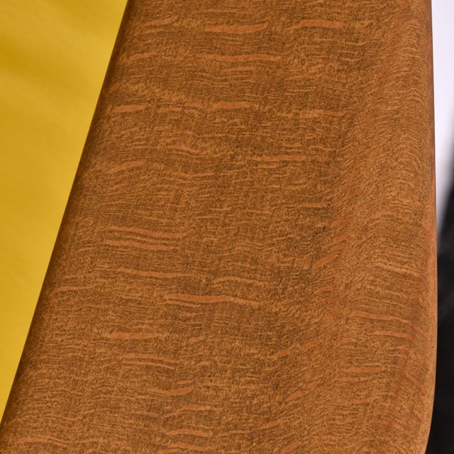 Yellow Leather Lawrence Peabody for Selig Danish Modern Danish Lounge Chairs For Sale - Image 11 of 17