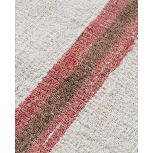 White Large Vintage Turkish Kilim Flat Weave Rug Runner 14ft X 26ft For Sale - Image 8 of 14