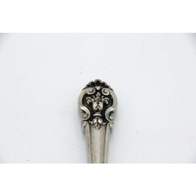Silver Sauce Spoon with Gilded Shell for Right-Handers and Embossed Handle, in Good conditions. Designed 1920 to 1949