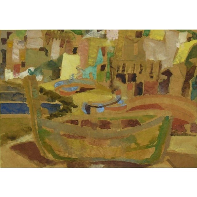 Unknown, Ship, Original Watercolor, Mid-20th Century For Sale