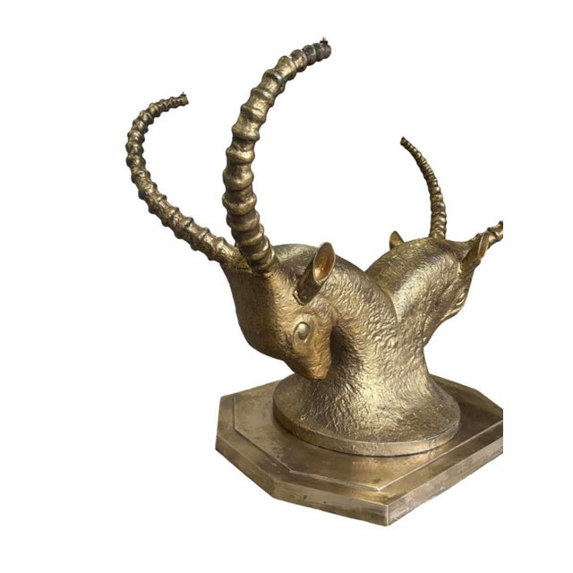 Alain Chervet 1970s Bronze and Zinc Antelope Consle Table Base For Sale - Image 4 of 8