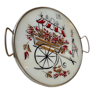 Mid-Century Modern Round Serving Tray For Sale