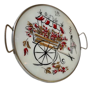 Mid-Century Modern Round Serving Tray