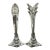 Pair of Vintage Mikasa Lead Crystal Candlestick Holders - 1980s Clear Hexagonal Taper Bases For Sale