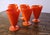 Set 6 Antique Anchor Hocking Fire King Rainbow Tangerine Footed Iced Tea Cups, 1940s For Sale In New York - Image 6 of 6