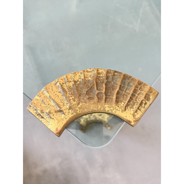 Hollywood Regency Brass and Glass Coffee Table attributed to Peter Ghyczy, 1970s For Sale - Image 12 of 18