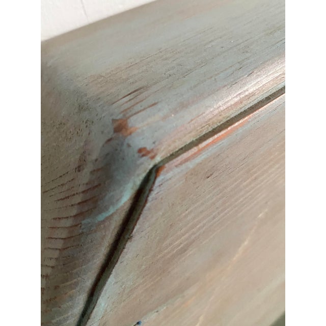 Minimalist Chunky Pine Bench, Paint Washed, Artisan Made, 1980s For Sale - Image 14 of 18
