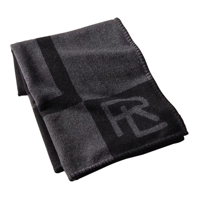 Ralph Lauren Style Monogram Throw Blanket For Sale