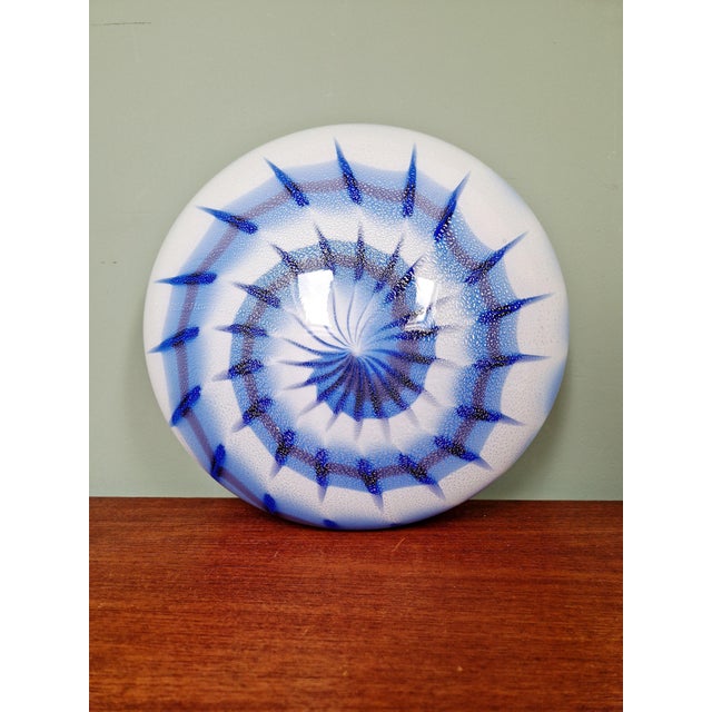 1970s Blue and White Murano Glass Ceiling Light, Italy, 1970s For Sale - Image 5 of 16