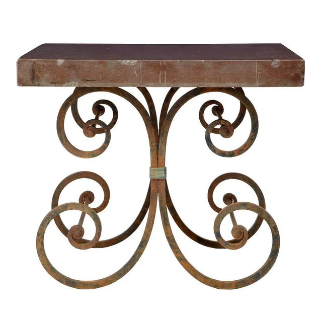 - Stunning pair of French baker tables circa 1920 - Classic scrolling legs - Very thick marble which makes these tables...