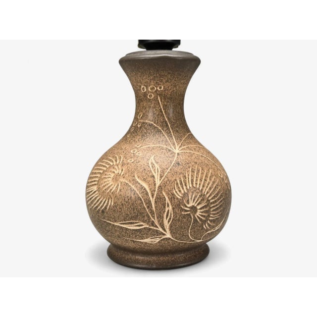 German Modern, Brown Ceramic, Table Lamp, Germany, 1970s For Sale In New York - Image 6 of 8