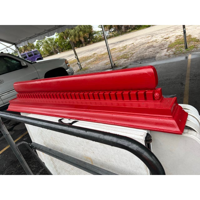 Wood 1990s Vintage Red Mantle Shelf For Sale - Image 7 of 12