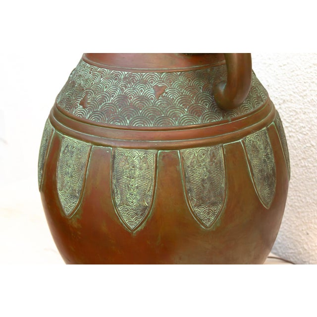 Wood 19th Century Chinese Archaistic Dragon Lamp For Sale - Image 7 of 12