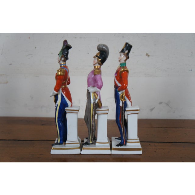 Antique A.J. Uffrecht & Co Germany Porcelain Soldier Figurines - Set of 3 For Sale - Image 11 of 13