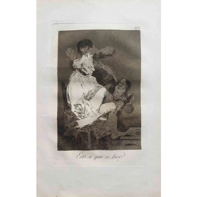 Francisco Goya, Esto si que es léer, Etching, 1799 For Sale