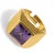 Asian Majestic Amethyst & Gold Vermeil Chunky Signet Ring, Size 8 For Sale - Image 3 of 7