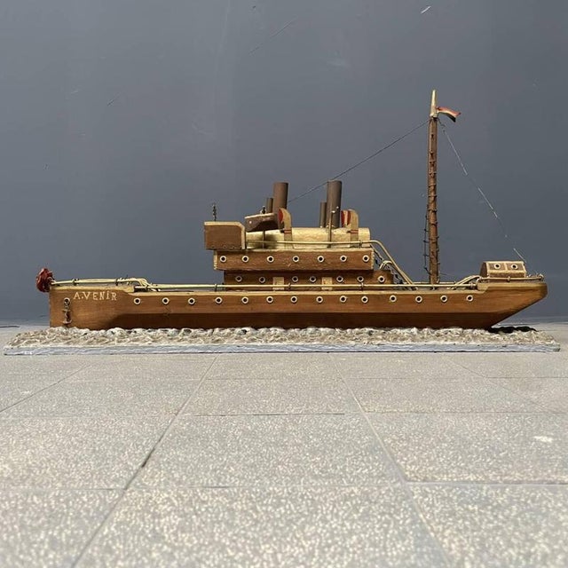 Large Folk Art Steam Ship, 1920s For Sale - Image 9 of 18