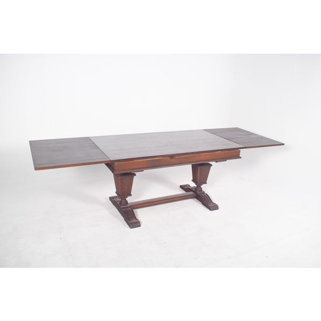 1930s Portuguese Rectangular Extendable Dining Table, 1930 For Sale - Image 5 of 9
