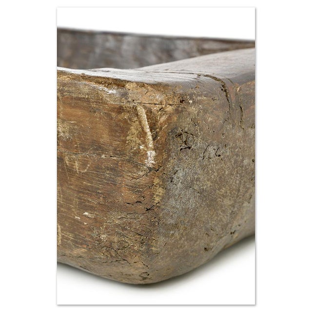 Antique Hand-Carved Solid Wood Trough For Sale - Image 3 of 6