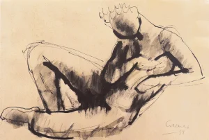 'Reclining Nude' by Kurt Craemer, 1954, Mid-Century German Expressionist, Düsseldorf, Venice Biennale
