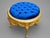 Rococo 1980s Italian Rococo Gold Beech Blue Velvet Bench - 1 Pc For Sale - Image 3 of 12